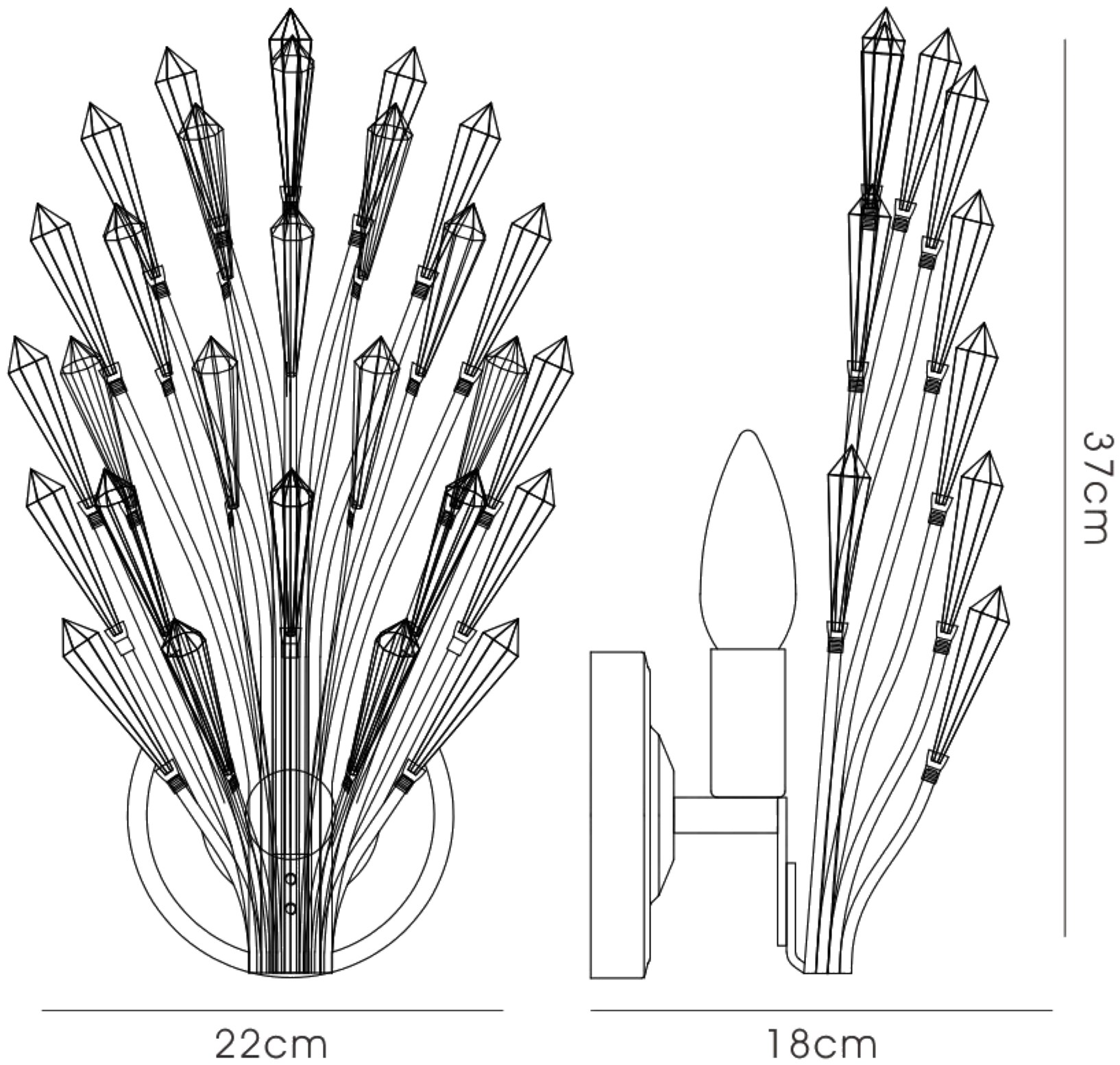Fay Crystal Wall Lights Diyas Flush Crystal Wall Lights